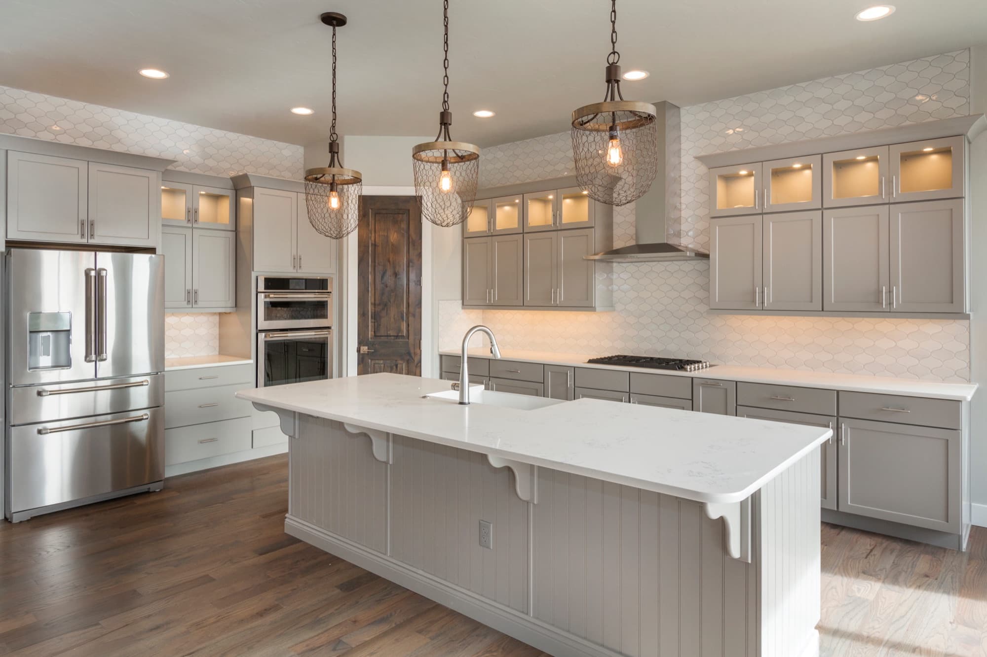 Modern kitchen with island sink